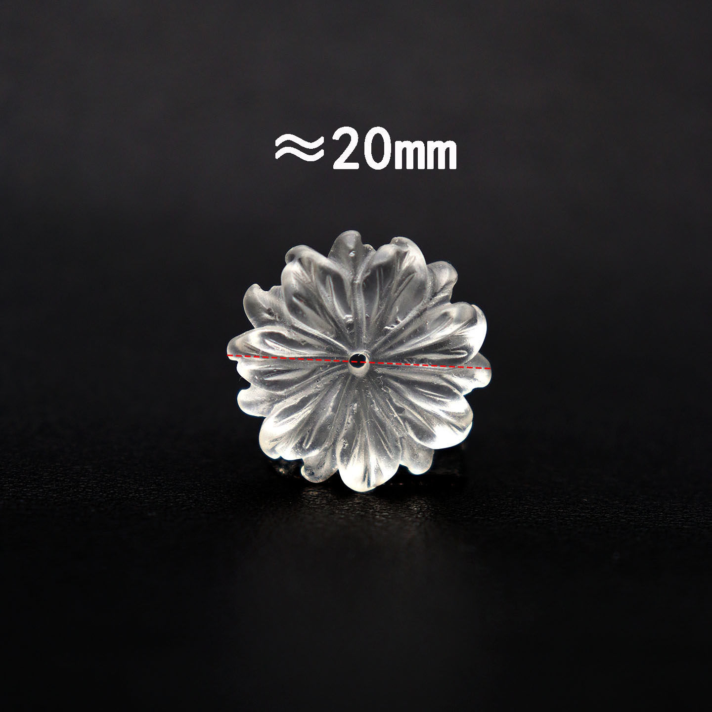 天然白水晶菊花手工雕刻花瓣diy手工编织手链手机链配件20mm