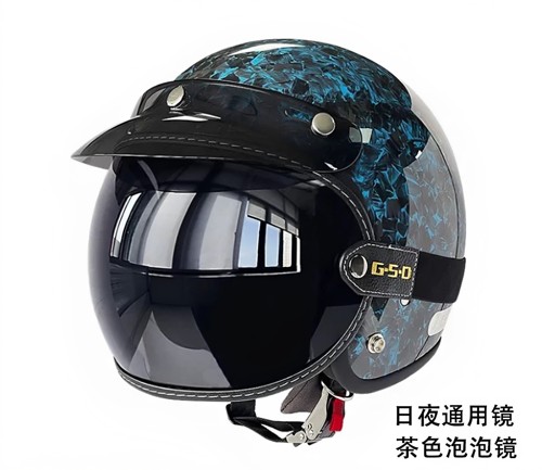 MT1摩托车四分之三头盔男碳纤维复古半盔女四季通用机车骑行瓢盔