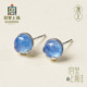 宫里上新海蓝宝耳钉女蓝色水晶耳饰高级感耳环纯银生日礼物女生