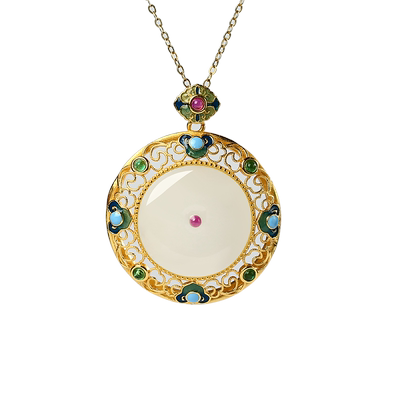 宫里上新天然和田玉平安扣吊坠