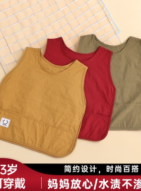 2025新款幼儿园宝宝吃饭围兜男女孩防水防脏罩衣