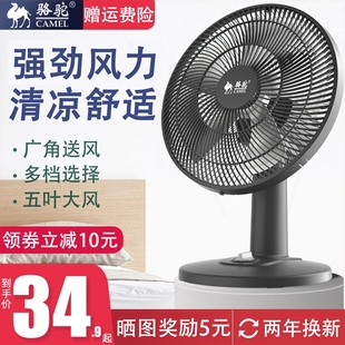 电风扇家用卧室可摇小宿舍床上办公室桌面床头头学生 骆驼台扇台式