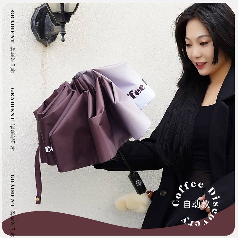 雨伞防晒全自动复古黑胶