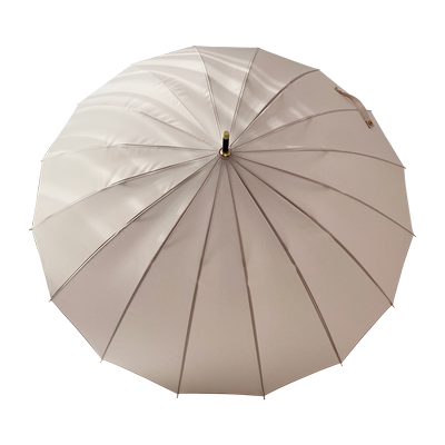 16骨长柄雨伞双人复古民宿风女白色伞自动加粗加固定制广告伞LOGO