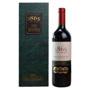 智利原瓶进口红酒圣佩特罗1865赤霞珠干红葡萄酒750ml单瓶礼盒装