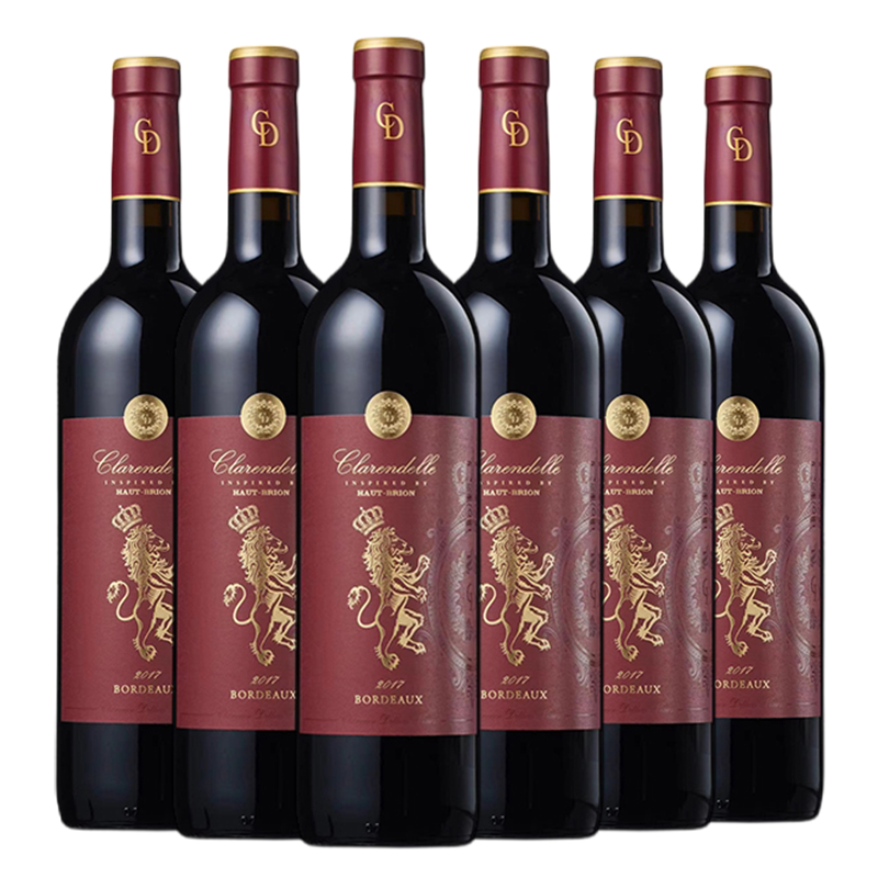 法国侯伯王克兰朵帝龙精选波尔多干红葡萄酒红酒750ml*6整箱正品