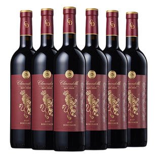 法国侯伯王克兰朵帝龙精选波尔多干红葡萄酒红酒750ml*6整箱正品