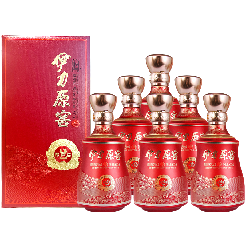 伊力特原窖2号新疆伊犁高度绵柔型白酒52度500ml*6瓶整箱礼盒正品