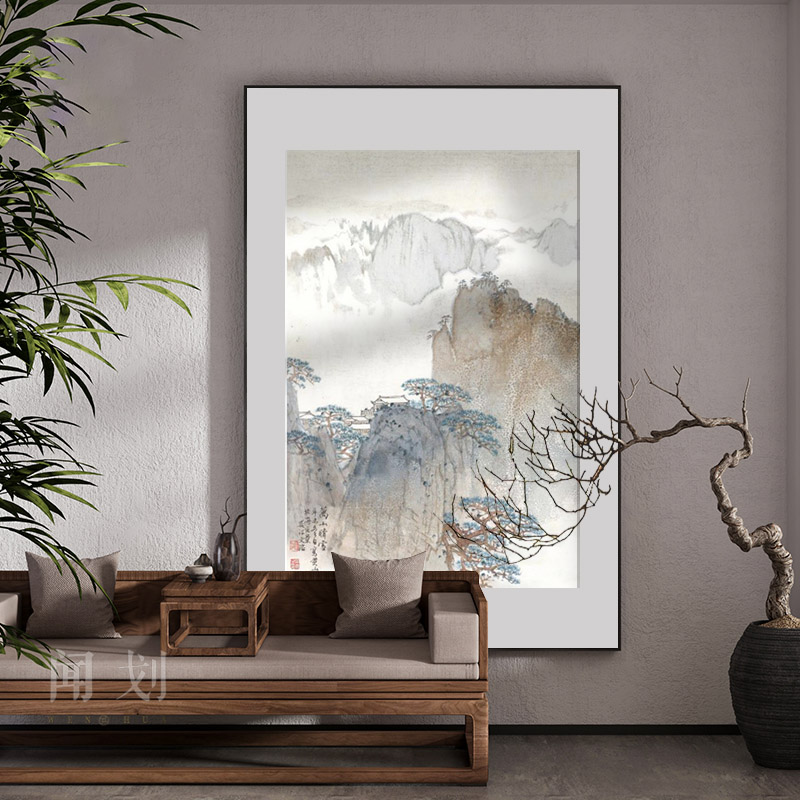 禅意新中式挂画中国风客厅沙发背景墙装饰画玄关茶室壁画山水国画