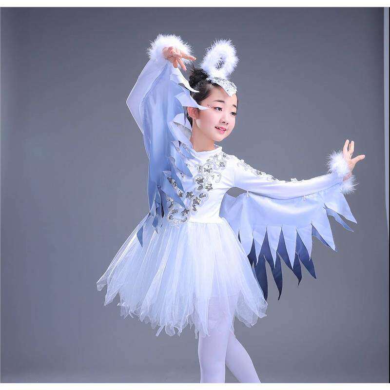快乐的布谷鸟服装舞蹈演出服表演动物表演服小白翎孔雀舞蹈小鸟