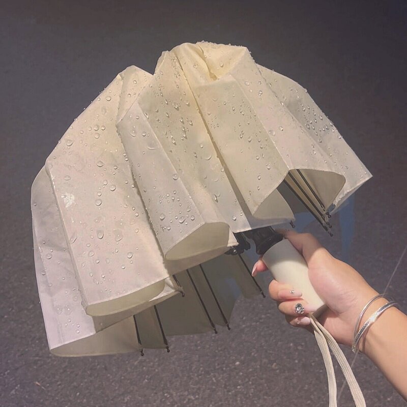 白月光遇水开花雨伞便携式折叠自动晴雨女生高颜值上学专用雨伞