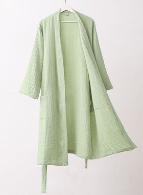 四季纯棉三层纱布浴袍浴衣家居服睡袍睡衣成人女情侣洗澡全棉吸水