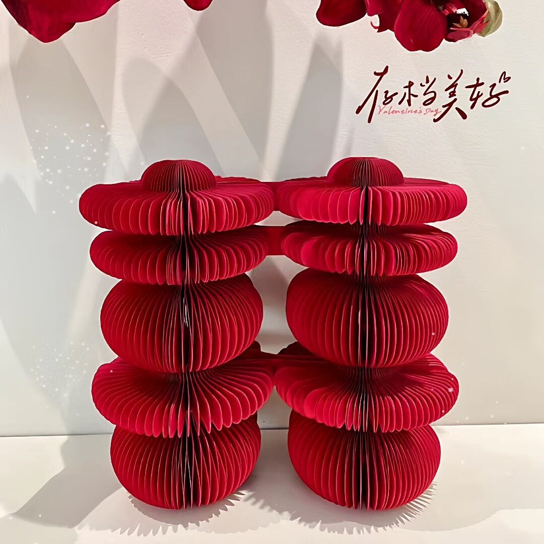 创意喜字摆件桌面装饰品双喜中式客厅婚礼摆台婚房布置装饰高级感