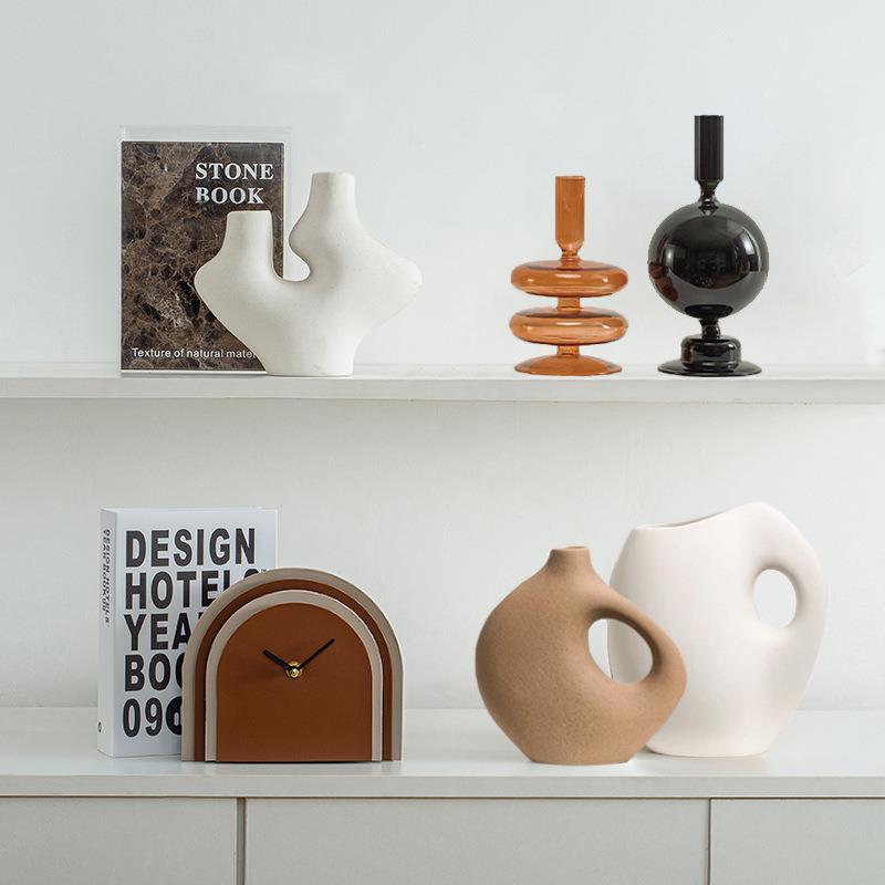 现代北欧高级感大地色软装摆件家居样板间客厅电视柜酒柜艺术装饰