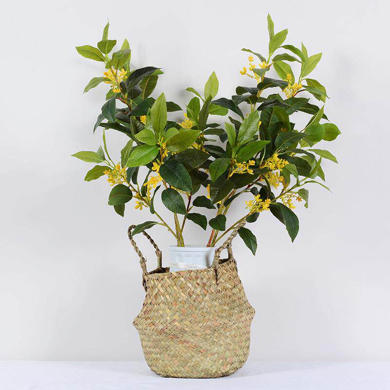 仿真桂花枝 园林造景假花 单支树叶树枝 插花配件 绿植装饰树叶