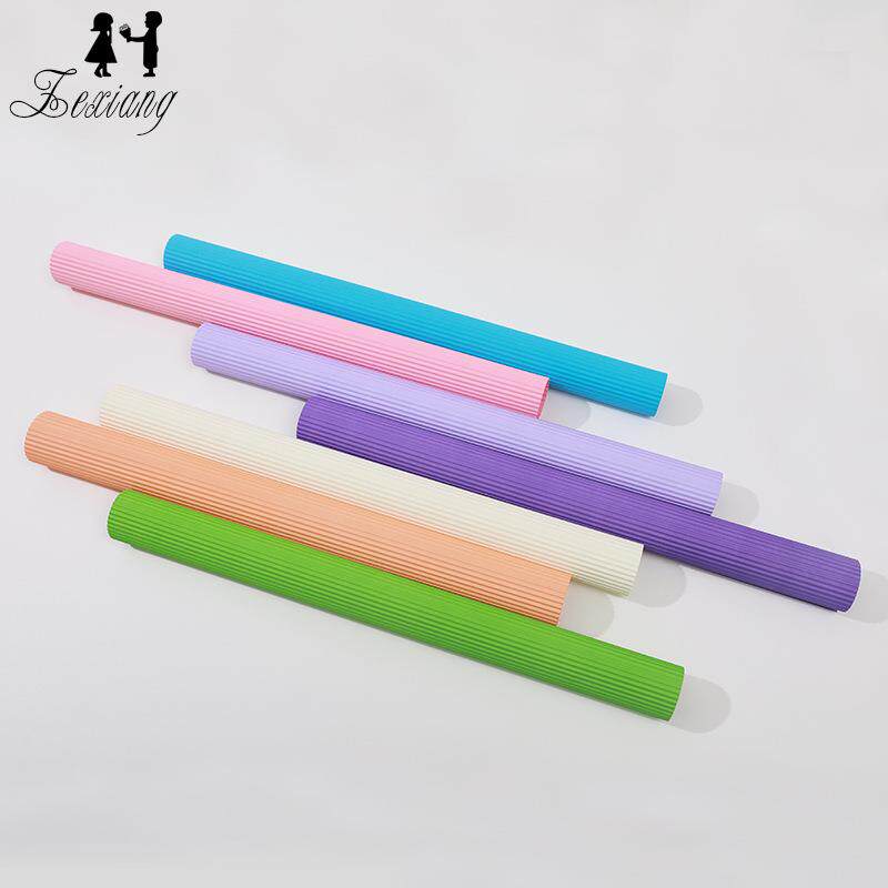 单色瓦楞纸鲜花包装纸素色干花卡通花束包花纸花店用品