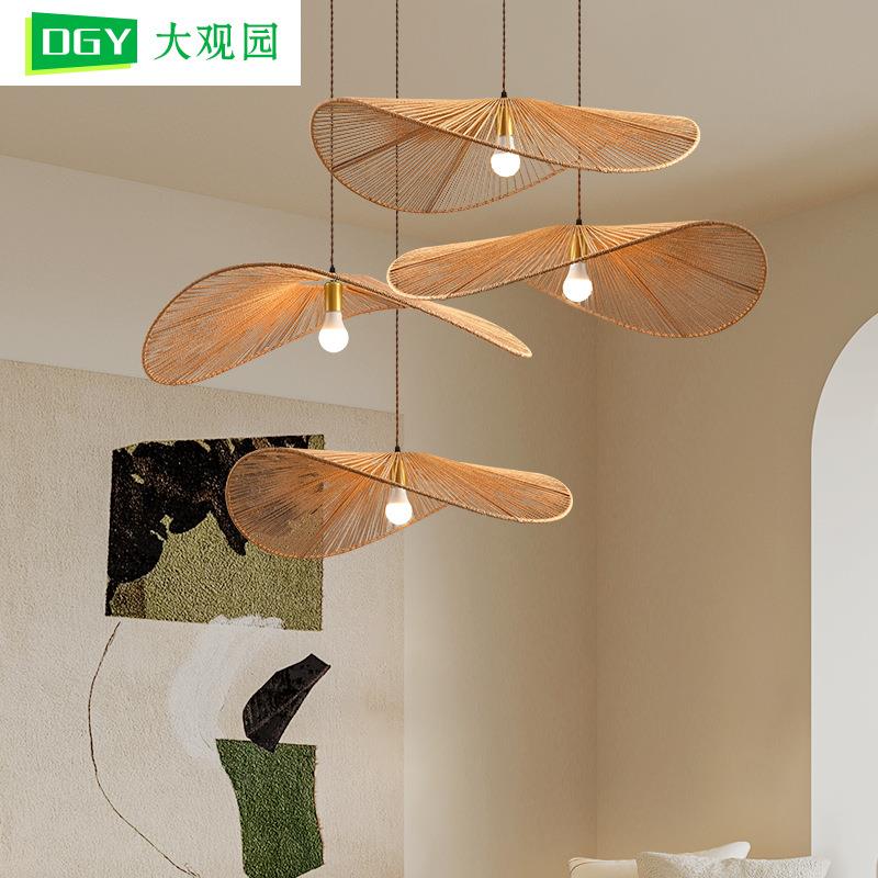 餐厅吊灯侘寂风饭厅餐桌灯吧台复古书房装饰灯2025年新款中山灯具