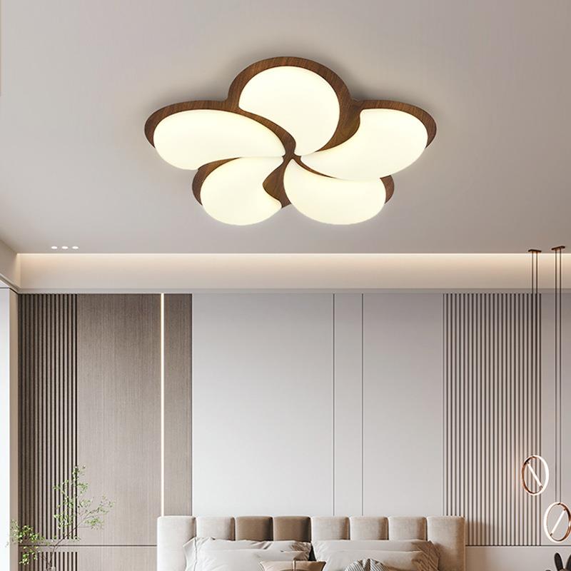 现代简约北欧LED吸顶灯原木风卧室书房间灯奶油风实木餐厅阳台灯