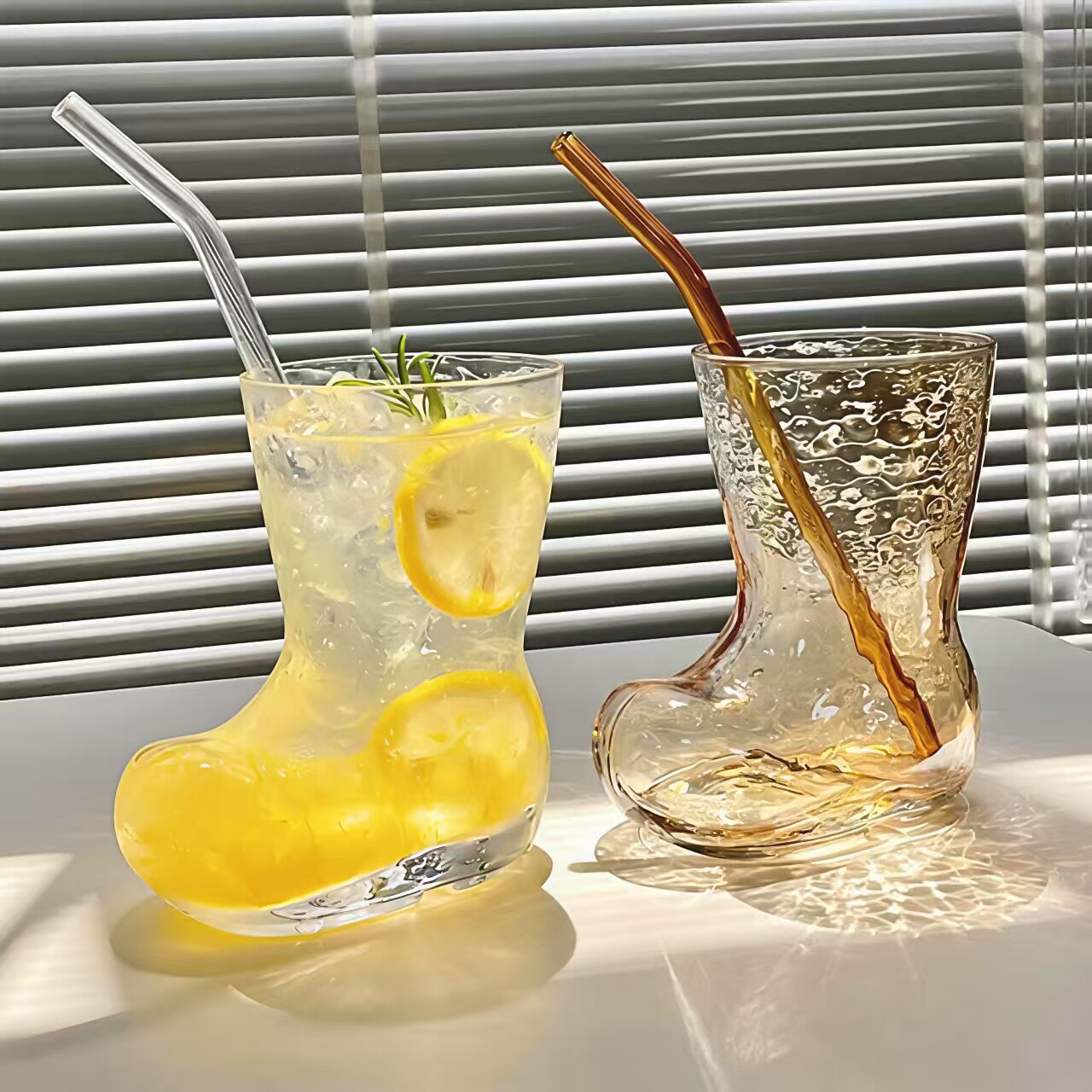 创意靴子玻璃杯稀奇古怪啤酒杯扎啤杯水杯夏日果汁杯独特漂亮杯子