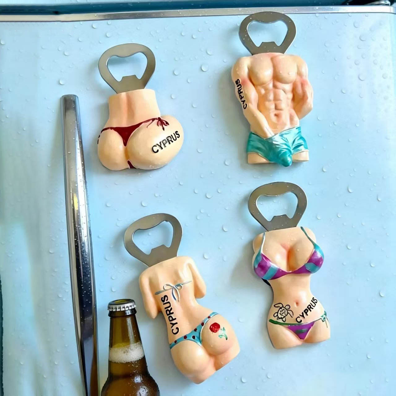 美女比基尼创意啤酒瓶起子开瓶器冰箱贴磁吸起瓶器啤酒起子开酒器