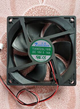 天旋TX9025L18S 18V0.14A 9公分伏排换气设备小冰箱方形散热风扇