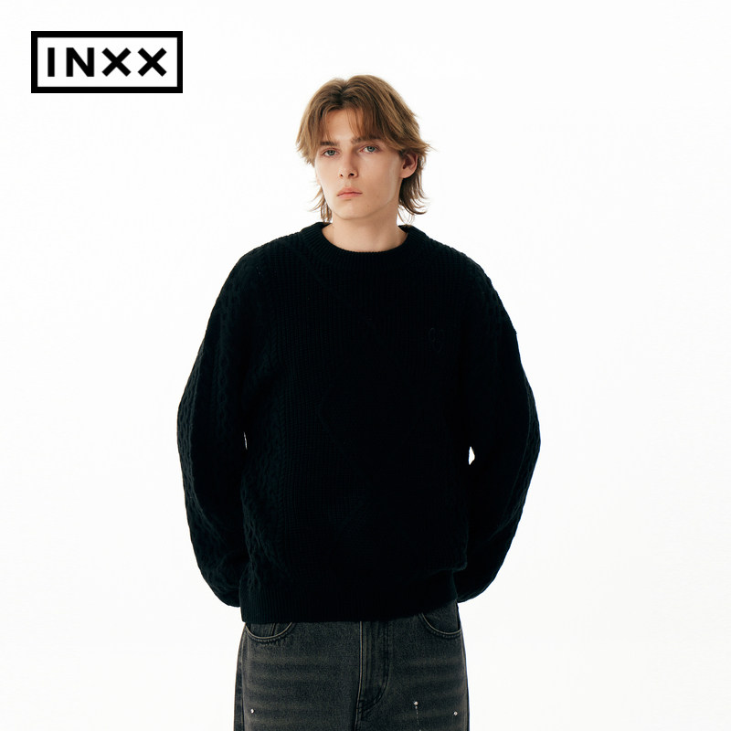 【INXX】APYD潮牌冬新品绞花套头针织衫情侣慵懒风毛衣APE4061319