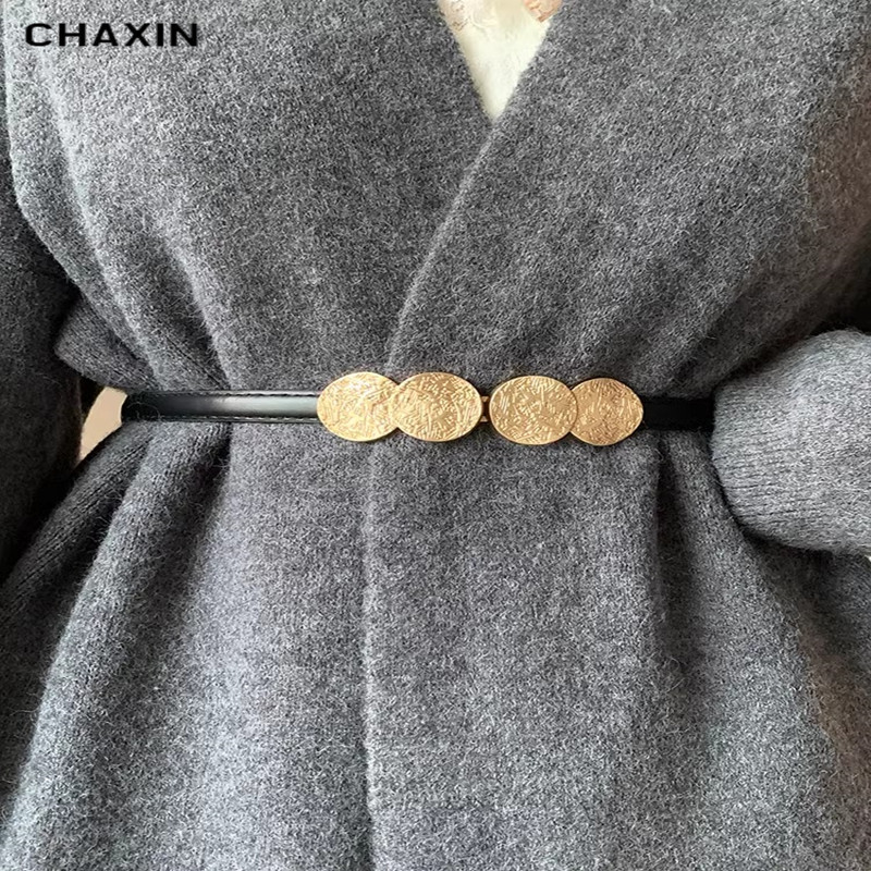 腰带女时尚装饰配连衣裙腰封百搭高级感小众黑色免打孔牛仔裤皮带
