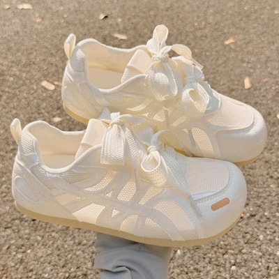 透气小白鞋女款2026新款夏季网面百搭德训鞋软底不累脚运动休闲鞋