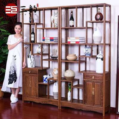 三韵红木家具非洲鸡翅木（学名：非洲崖豆木）客厅隔断博古架实木