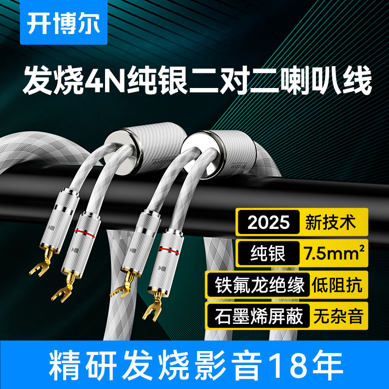 发烧7N纯银二对二喇叭线5平方