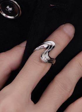 StrucTon不规则波浪开口银戒指