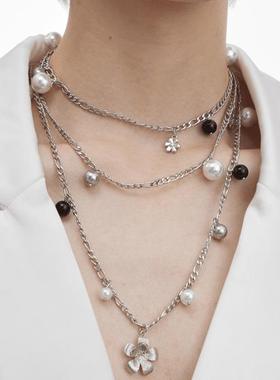 Structon叠戴复古珍珠项链