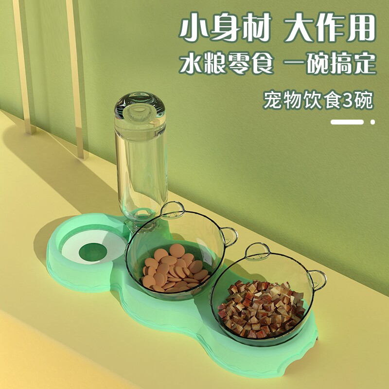 卷毛比雄小鹿犬博美犬狗狗食盆双碗防打翻自动饮水器宠物用品猫碗图片