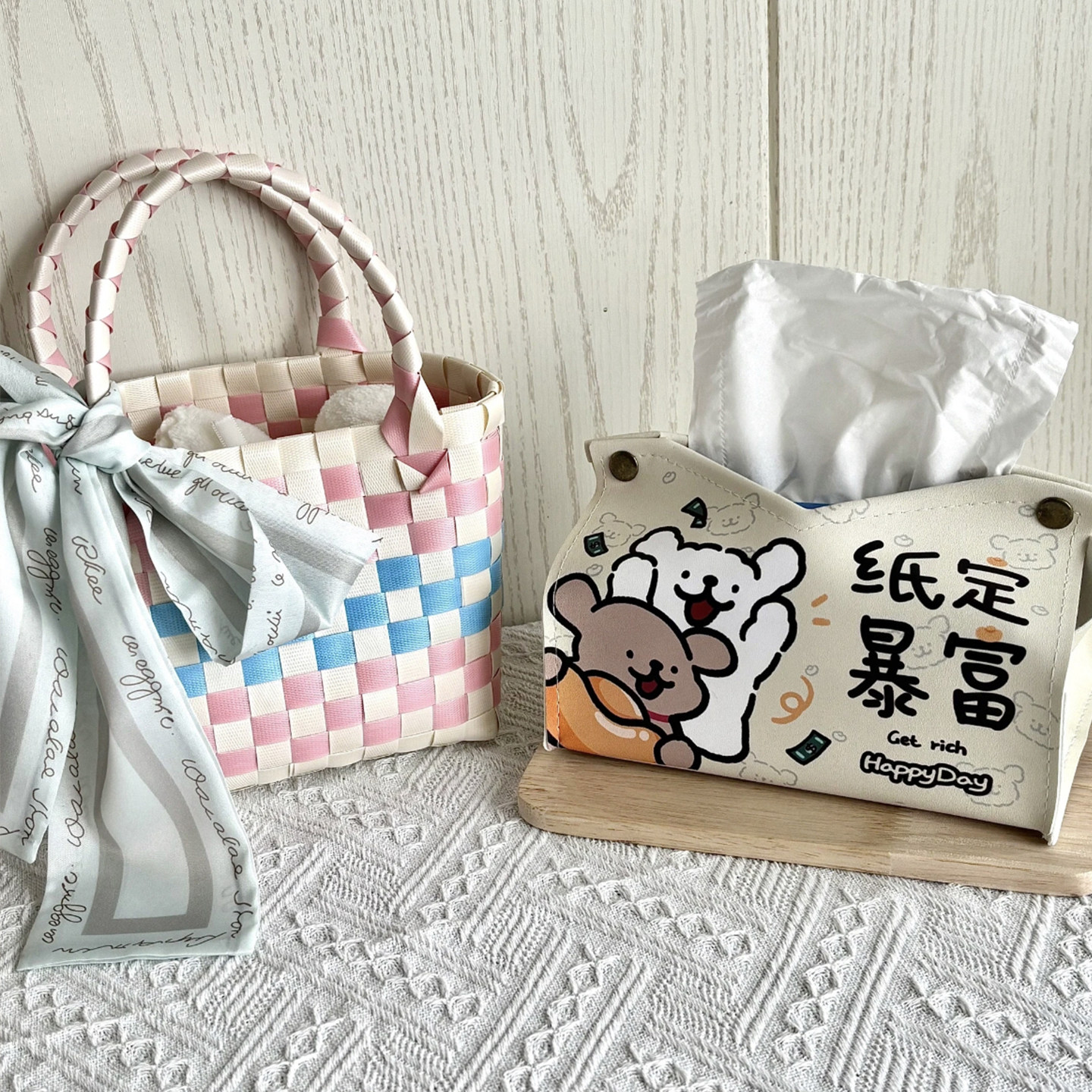 ins线条小狗创意车载纸巾盒家用客厅抽纸盒汽车扶手箱多功能收纳,收纳整理,纸巾盒,淘宝优惠券,粉丝福利购,淘宝优惠卷