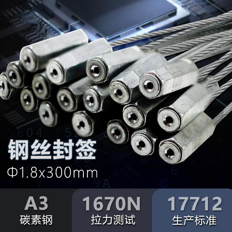 封签自锁款钢丝绳封条扎带抽紧式热力铅封暖气阀门水电表施封锁扣