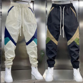 男夏季 百搭束脚运动裤 薄款 时尚 速干哈伦九分裤 潮牌冰丝拼色休闲裤