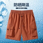 潮牌高街青少年运动高端宽松休闲五分中裤 冰感工装 夏季 男款 子 短裤