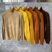 个性 男宽松慵懒风毛线外穿 保暖高质感内搭针织衫 高领毛衣男士 冬季