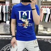 t恤男休闲卡通印花上衣夏天纯棉男装 欧洲站2023夏季 短袖 修身 新款