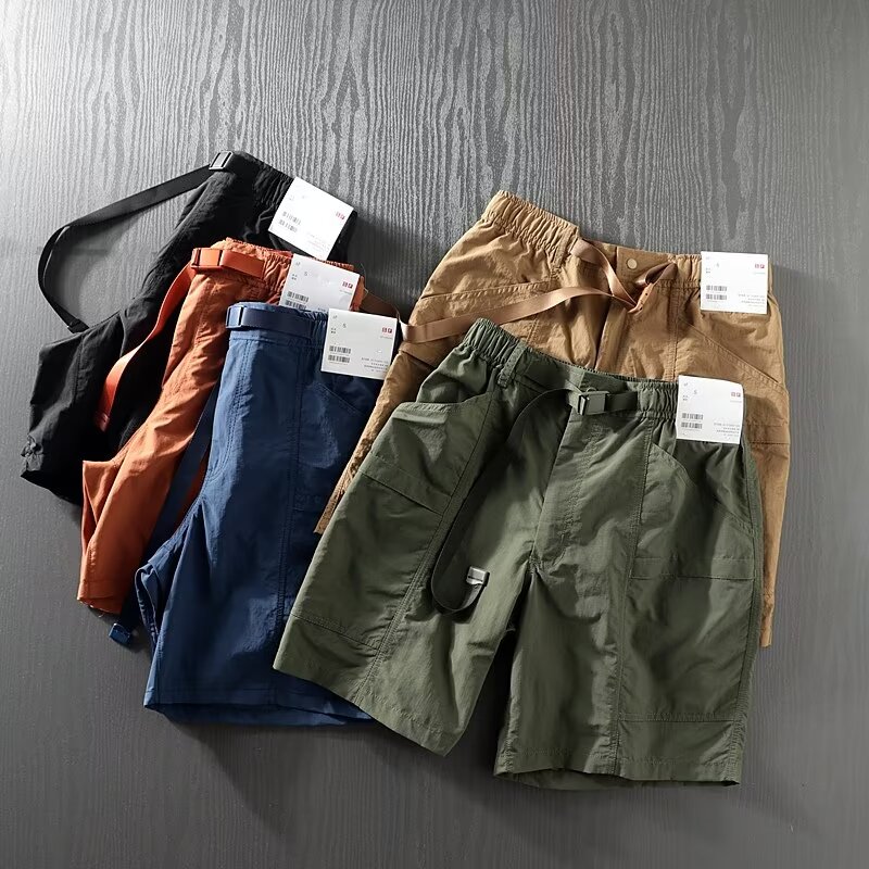 日系潮牌机能工装裤冰丝速干短裤