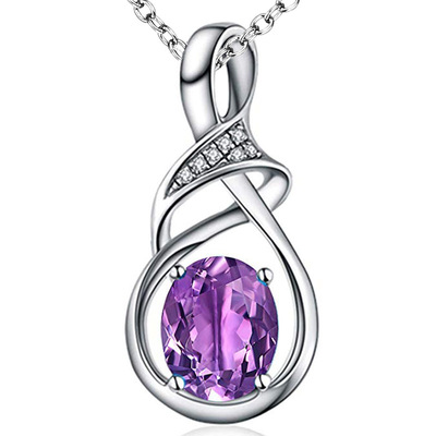 New Geometric Claw Zirconium Diamond Gem Necklace Female