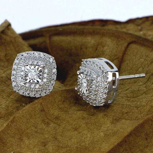 New Recommend Atmosphere White Stud Retro Square Double
