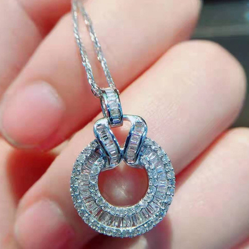 Necklace Light Luxury Commuter T-shaped Diamond Pendant