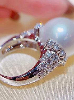 Baroque Vintage Imitation Pearl Ring Women's Oversized