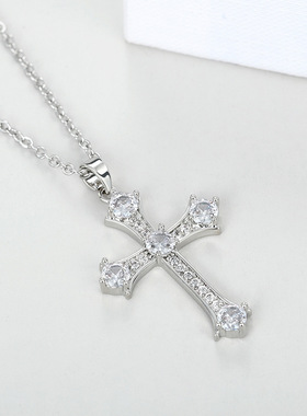 Ins Retro Punk Style Necklace Cross Personality Men And