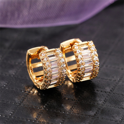 French Light Luxury Ear Clip Design Feeling Full Of Diamond
