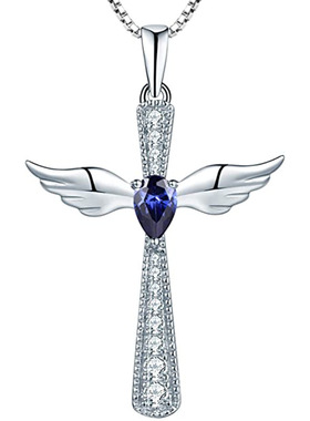 Angel Wings Cross Necklace Ins Style Pendant Tide Clavicle