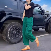 kitty夏季 女装 新款 色圆领t恤高腰休闲直筒裤 时尚 日系cherry