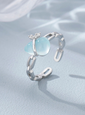 日系Cherry Kitty白月光系新款葫芦戒指高级感小众设计戒指冷淡