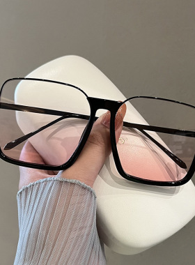 日系moleubak复古大框墨镜女方形腮红显瘦素颜眼镜高级感太阳镜